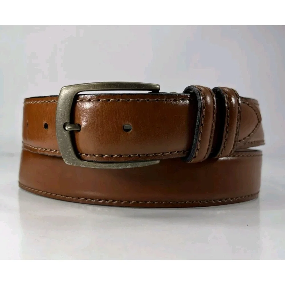 Joseph Abboud Brown‎ Genuine Leather Dress Belt Made In Italy Men's Size 44/110